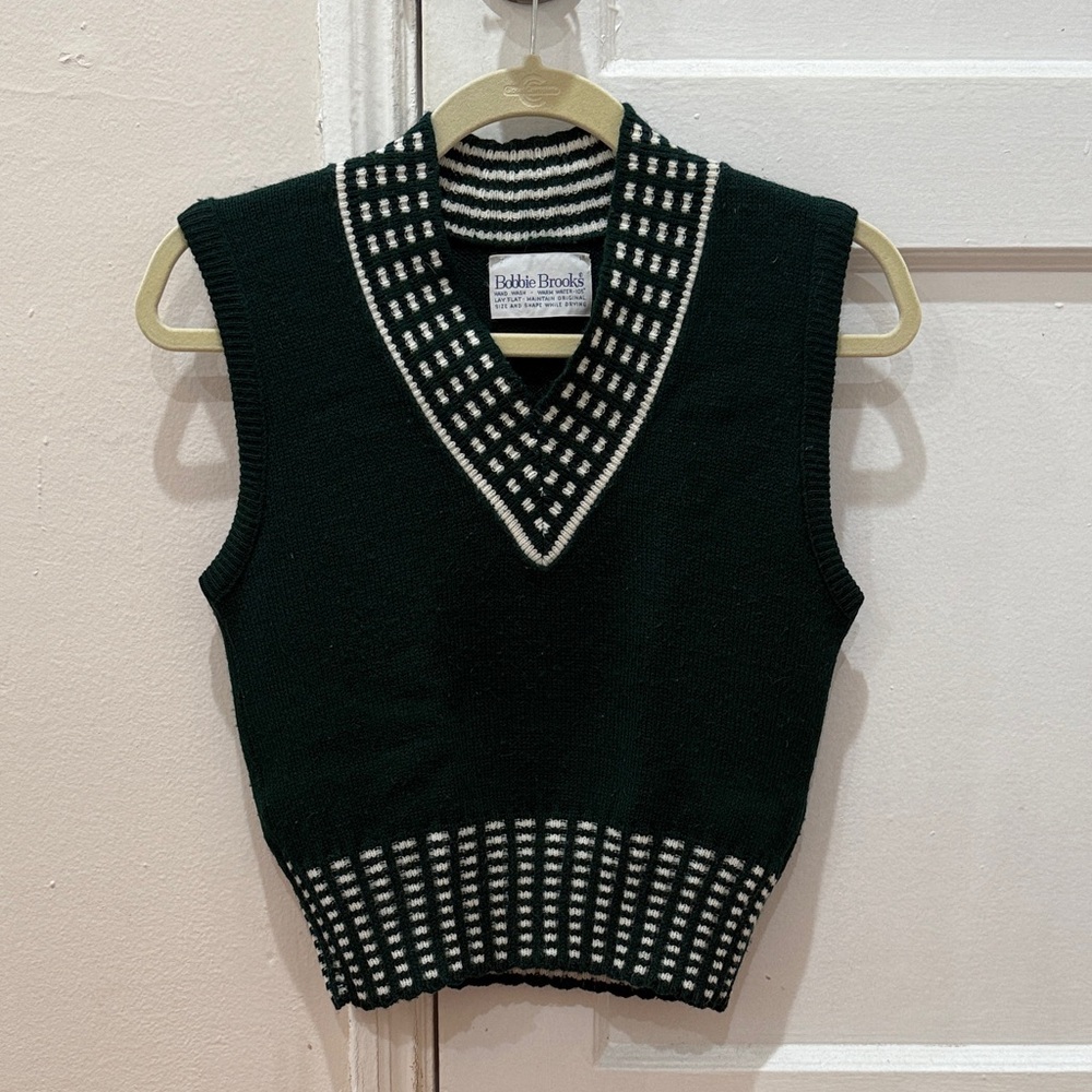 Bobbie Brooks Emerald Green V-Neck Sweater Vest